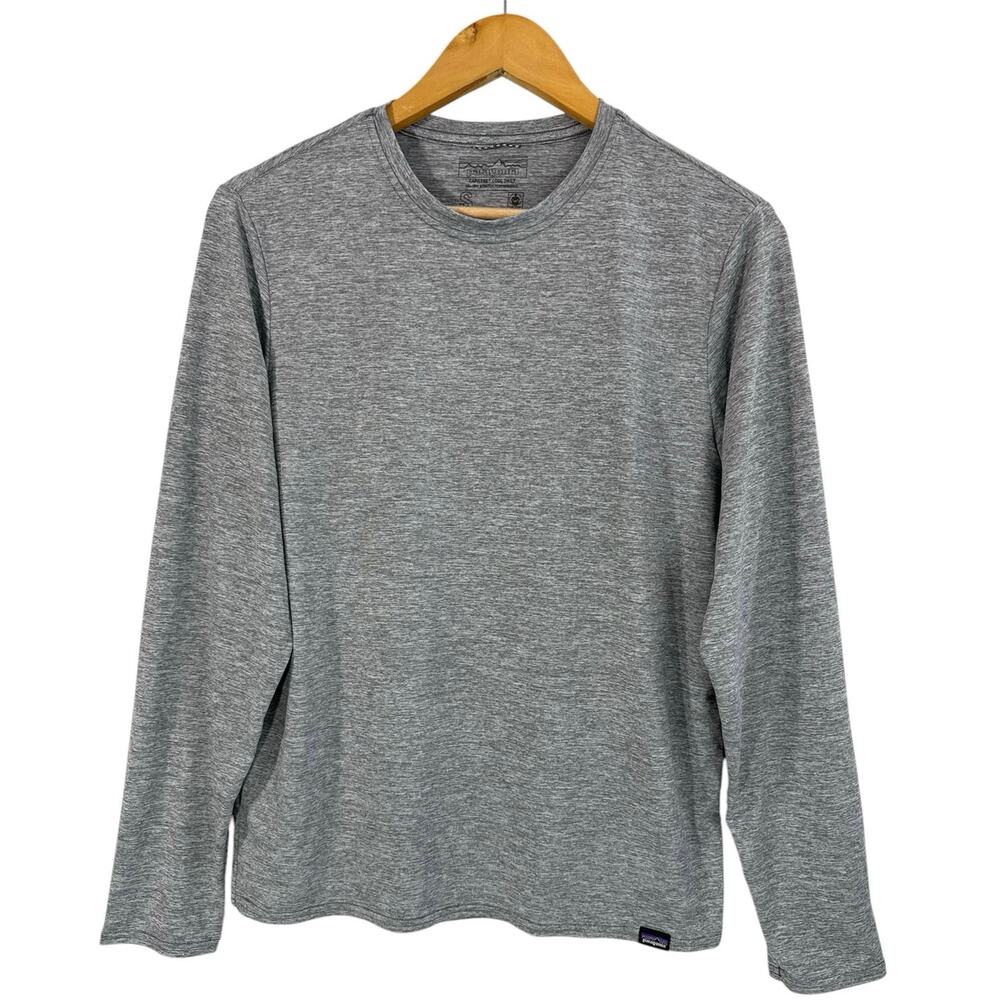 Patagonia Men’s Capilene Cool Daily Long Sleeve Shirt Gray UPF 50+ Stretch Small